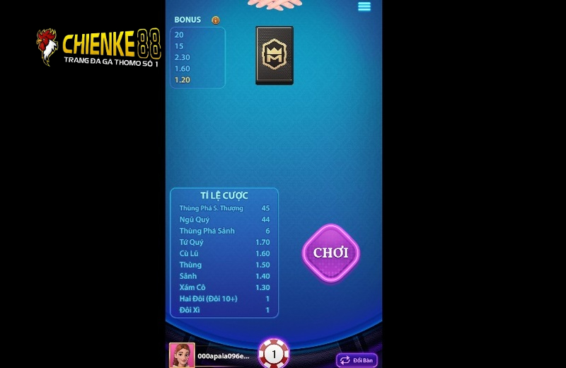 Giải trí cùng game bài poker 7 lá tại Chienke88